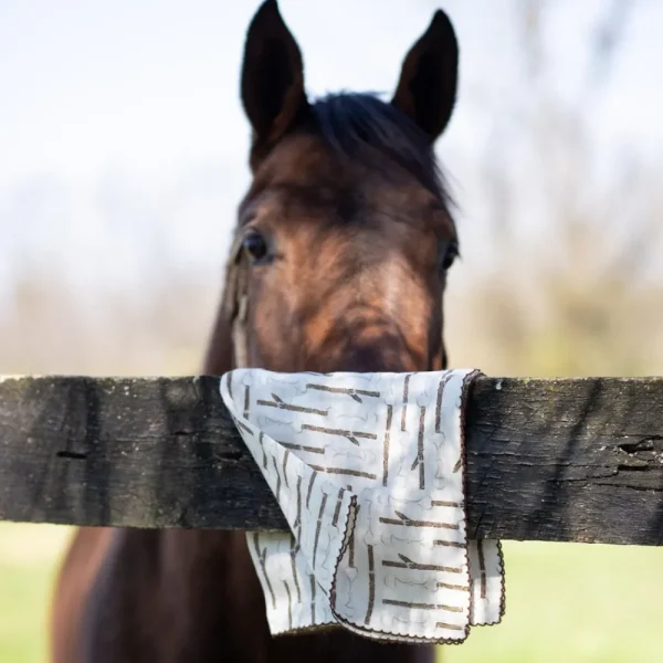 Sale Pomegranate Inc White Linen Snaffle & Buckle Fingertip Towels