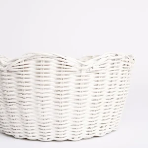 Fashion Pomegranate Inc White Wicker Scalloped Bowl