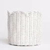 Discount Pomegranate Inc White Wicker Scalloped Container