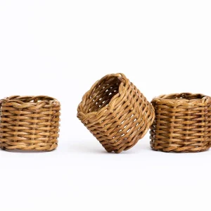 Online Pomegranate Inc Wicker Napkins Rings (Set of 4)