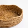 New Pomegranate Inc Woven Rattan Scalloped Bowl