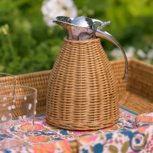 Online Pomegranate Inc Woven Rattan Thermos