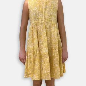 Hot Pomegranate Inc Yellow Paisley Layered Dress