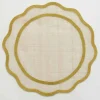 Fashion Pomegranate Inc Yellow Scallop Edge Woven Placemats | Set 4